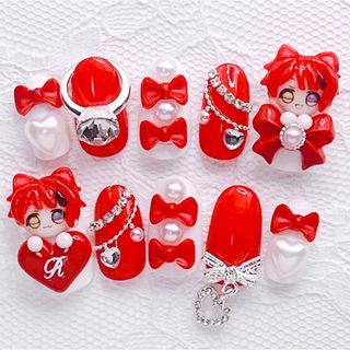 (現品のみ)推し活ネイルチップ　痛ネイル　すとぷり　莉犬くん　081501(つけ爪/ネイルチップ)