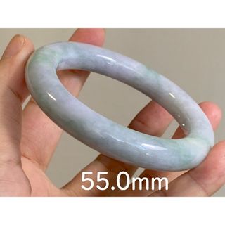 BG9-42 厚手 55.0mm 糯種 ミャンマー産 A貨 本翡翠 バングル(ブレスレット/バングル)