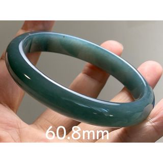 BG9-43 美品 糯氷種 灰藍色 60.8MM グアテマラ産 本翡翠 バングル