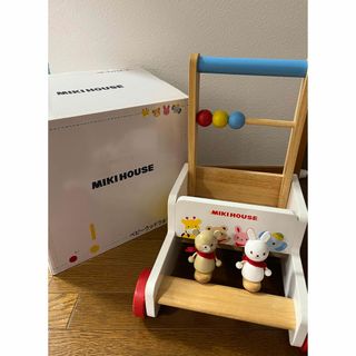MIKI HOUSE 木製手押し車 カタカタ 動物キャラクター付き