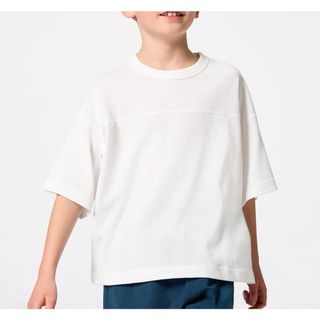 ジーユー(GU)の新品未使用  GU ドライボクシーT 男女兼用  120  ホワイト(Tシャツ/カットソー)
