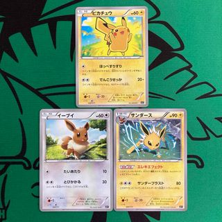ポケモンカード XY 3種 ピカチュウ ほっぺすりすり イーブイ サンダース