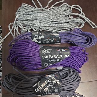 550パラコード 100フィート グレー 紫 黒