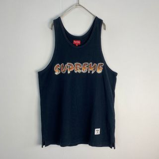 シュプリーム(Supreme)のシュプリーム　タンクトップ　Supreme 綿100% ロゴプリント ネイビー(タンクトップ)