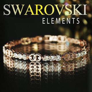 スワロフスキー(SWAROVSKI)の【SWAROVSKI ELEMENTS】ラグジュアリーブレスレット ピンクGD(ブレスレット/バングル)