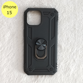 耐衝撃 衝撃吸収 iPhone15ケース ブラック(iPhoneケース)