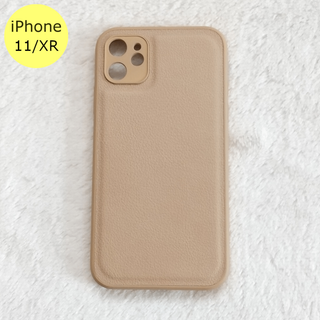 レザーテクスチャ ソフト iPhone11/XRケース カーキ(iPhoneケース)