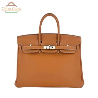 エルメス(HERMES)のHERMES エルメス バーキン25 トゴ ゴールド C刻印（2018年製） シルバー金具 ハンドバッグ ブラウン系 定番色 人気色 美品 中古 レディース(ハンドバッグ)