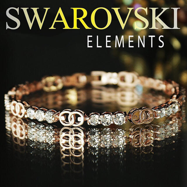 SWAROVSKI(スワロフスキー)の【SWAROVSKI ELEMENTS】ラグジュアリーブレスレット ピンクGD レディースのアクセサリー(ブレスレット/バングル)の商品写真