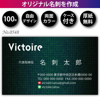 名刺作成 名刺印刷 100枚 両面 フルカラー 紙ケース付 No.0548
