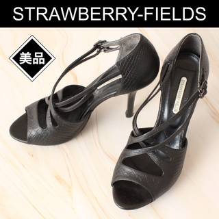 ストロベリーフィールズ(STRAWBERRY-FIELDS)の✨美品✨ ストロベリーフィールズ サンダル 23.0cm ブラック系(サンダル)