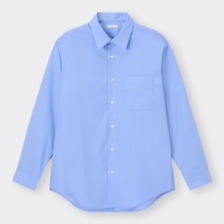 GU ジーユー ブロードシャツ(長袖) ブルー XL