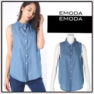 エモダ(EMODA)のEMODA  テンセルデニムノースリシャツ(シャツ/ブラウス(半袖/袖なし))