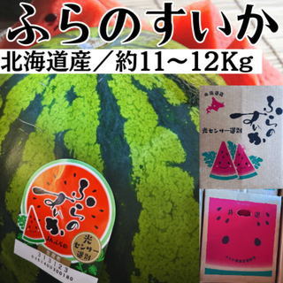 北海道 スイカ 富良野すいか 大玉 11〜12kg JAふらの 光センサー選別(フルーツ)