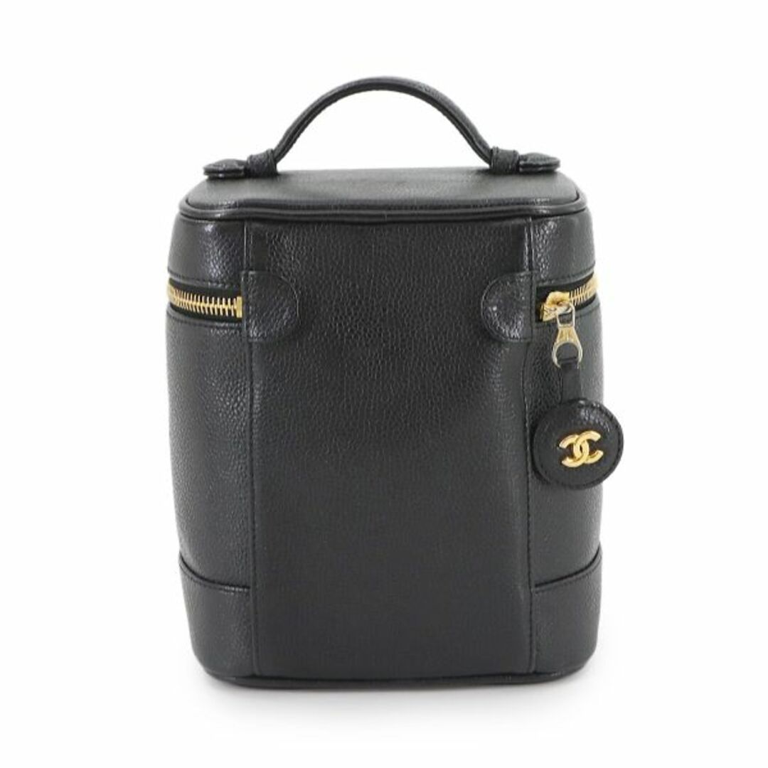 CHANEL バニティバッグ キャビアスキン 黒 ゴールド金具 9695 CHANEL - シャネル CHANEL バニティ ハンド バッグ キャビア