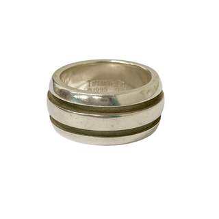Tiffany & Co. - 479102-6 TIFFANY＆Co./ティファニー グルーブドリング ダブルライン シルバー 925  約8号 レディース アクセサリー  指輪