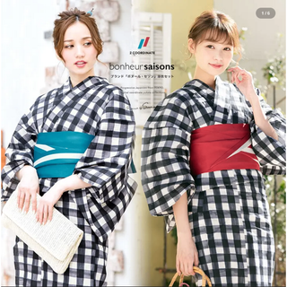 新品浴衣◇ bonheur saisons　ギンガムチェック