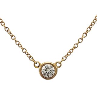 ティファニー(Tiffany & Co.)のティファニー バイザヤード 約0.12ct ネックレス 18金 K18イエローゴールド ダイヤモンド レディース TIFFANY&Co.  中古(ネックレス)