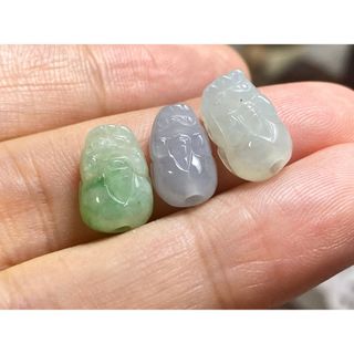 RS11-162 通穴 貔貅 本翡翠 ミャンマー産 A貨 財布貔貅 御守