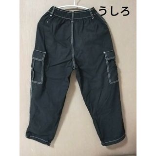【S】キッズ ボトムス レディース 長ズボン ステッチ 黒×白