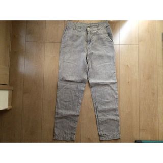 ムジルシリョウヒン(MUJI (無印良品))の無印 リネンパンツ ライトグレー S(カジュアルパンツ)