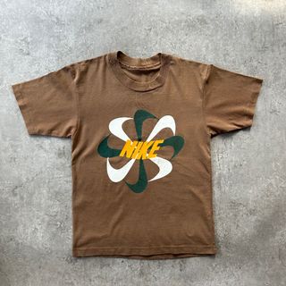 ナイキ(NIKE)の90s NIKE ナイキ tシャツ 風車ロゴ ブラウン M相当 白タグ(Tシャツ/カットソー(半袖/袖なし))