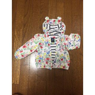 ベビーギャップ(babyGAP)のbabyGAP 花柄くまちゃん耳フード付きウィンドブレーカー 90cm(ジャケット/上着)