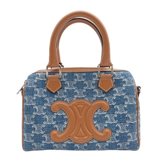 セリーヌ(CELINE)のセリーヌ CELINE 2WAYバッグ バッグ トリオンフ ロゴデザイン ハンドバッグ 肩掛け ショルダー 斜め掛け コンパクト 華やか 自立 きれいめ アクティブ エレガント おしゃれ カジュアル かわいい 機能的 上品 上質 ブルー ブラウン シルバー デニム レザー 11377 2FND 05DS レディース 【中古 AB品】☆送料無料☆ 当店通常価格269800円(ハンドバッグ)