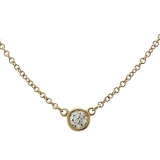 ティファニー バイザヤード 約0.12ct ネックレス 18金 K18イエローゴールド ダイヤモンド レディース TIFFANY&Co. 中古