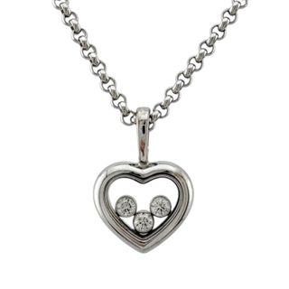 ショパール ハッピーダイヤモンド ネックレス 18金 K18ホワイトゴールド ダイヤモンド レディース Chopard 中古