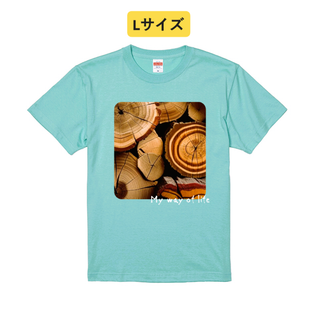 n833【新品未使用】両面プリント Tシャツ 自然 木目 ナチュラル シンプル