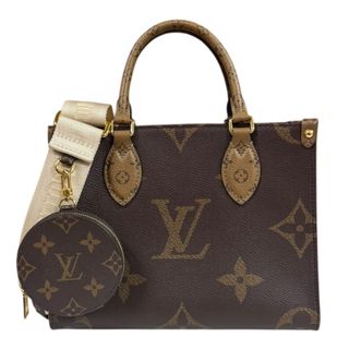 ルイヴィトン(LOUIS VUITTON)のルイヴィトン オンザゴーPM モノグラムジャイアント ショルダーバッグ モノグラムキャンバス M46373 ブラウン レディース LOUIS VUITTON  中古(ショルダーバッグ)