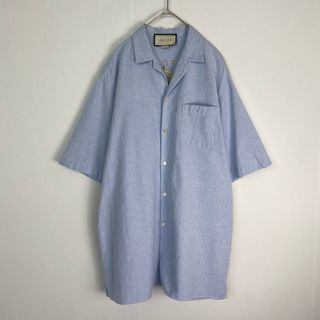 グッチ(GUCCI)の美品　グッチ　半袖シャツ　オープンカラー GUCCI 刺しゅうデザイン コットン(シャツ)