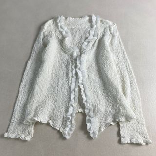 イッセイミヤケ(ISSEY MIYAKE)の美品 ミーイッセイミヤケ カーディガン プリーツ　フリル (カーディガン)
