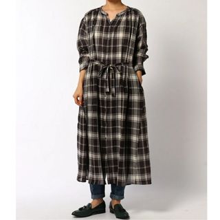 新品 studio CLIP ニュアンスチェックハオリ 長袖シャツワンピース