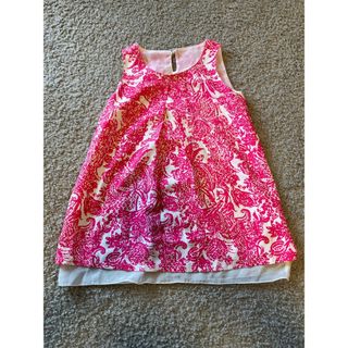 ナチュラルビューティベーシック95〜105cmピンク花柄ノースリワンピース女の子