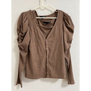グリーンパークス(green parks)の美品 SUGAR SPOON ボーダーアンサンブルカーデ 春夏秋(カーディガン)