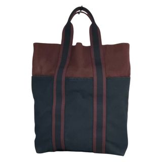 エルメス(HERMES)の　エルメス HERMES ﾌｰﾙﾄｩｶﾊﾞｽ ボルドー・ネイビー ﾄﾜﾙ ユニセックス トートバッグ(トートバッグ)