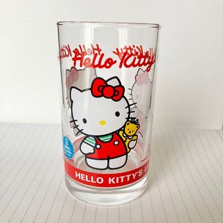 ハローキティ(ハローキティ)の激レア☆平成レトロ☆シール付き☆ハローキティ　グラス　コップ(キャラクターグッズ)
