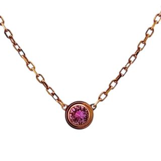 カルティエ(Cartier)のカルティエ ダムールディアマンレジェ 約0.09ct ネックレス 18金 K18ピンクゴールド サファイア レディース CARTIER  中古(ネックレス)