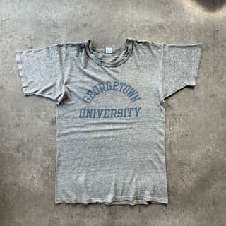 80s チャンピオン 染み込みtシャツ USA製 グレー M ジョージタウン大学