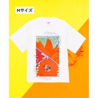 n838【新品未使用】プリント Tシャツ オレンジ 花 かわいい