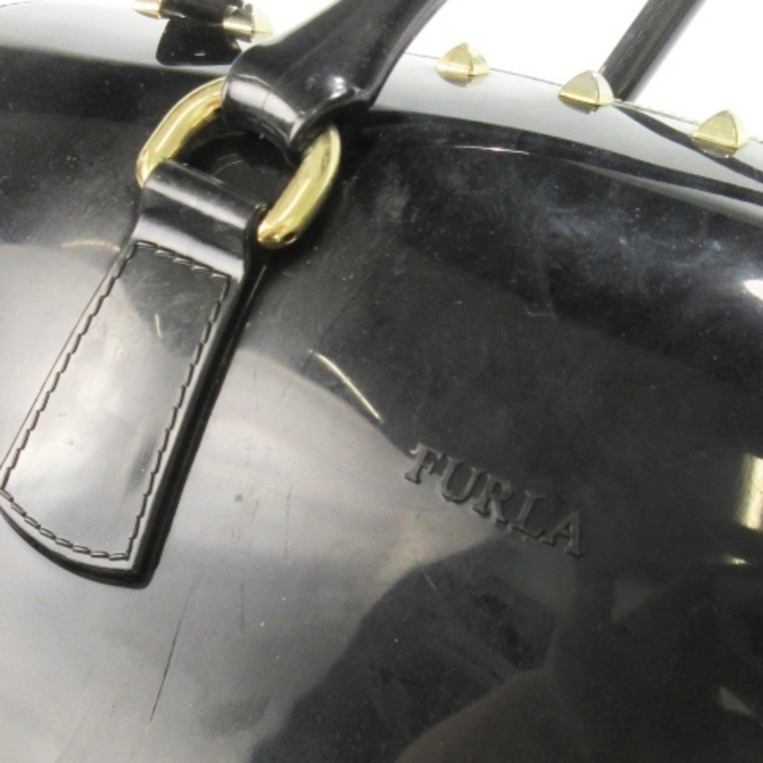 FURLA(フルラ)のフルラ CANDY ボストンバッグ ミニ PVC スタッズ ロゴ カデナ 黒 レディースのバッグ(ハンドバッグ)の商品写真