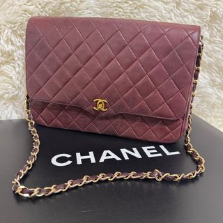シャネル(CHANEL)の【美品】CHANEL シャネル マトラッセ ラムスキン ボルドー ターンロック(ショルダーバッグ)