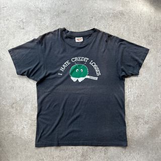 80s Hanes ヘインズ 企業/キャラクターtシャツ USA製 ブラック L