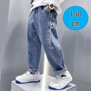 キッズ　デニムパンツ 150 ゆったり ジーンズ パンツ 韓国　子供　ジーパン