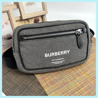 バーバリー(BURBERRY)の✨極美品✨BURBERRY バーバリー　ボディバッグ　キャンバス地　グレー(ボディーバッグ)