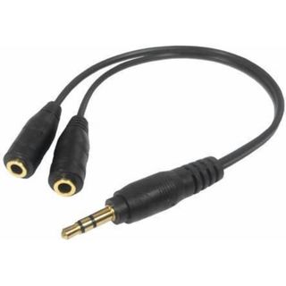オーディオ 2分配 ケーブル 3.5mm 3極 オス-メス/メス 2本セット