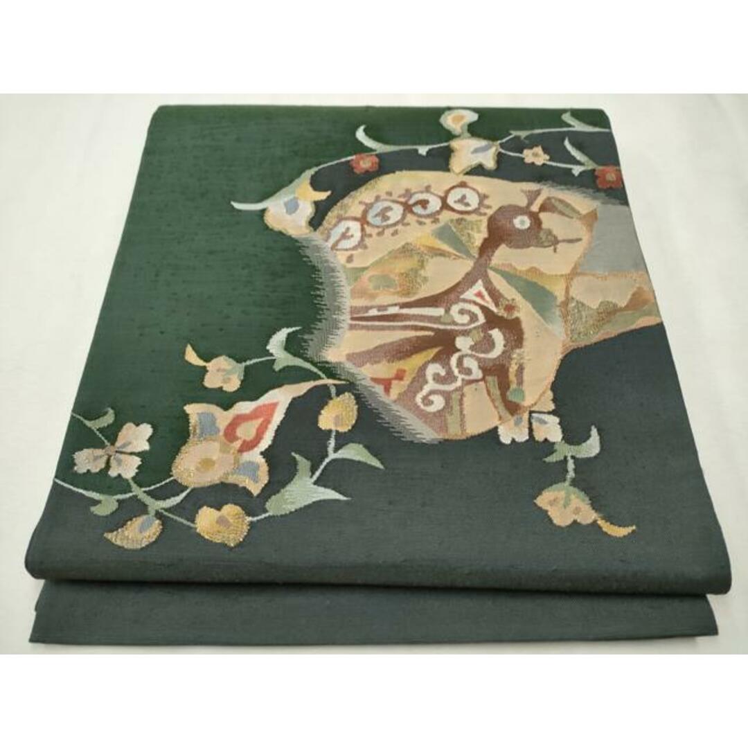 ナオ袋帯 すくい織り 花文 花柄 鳥柄 鳳凰 孔雀 花草柄 NO-1005 楽天市場】袋帯 麗鳳華飾 花鳳凰文様 薄緑色 金糸 六通柄 正絹