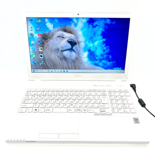 フジツウ(富士通)の極上美品✨高速読込SSD❣️ブルーレイ Win11 カメラ付 白 ノートパソコン(タブレット)